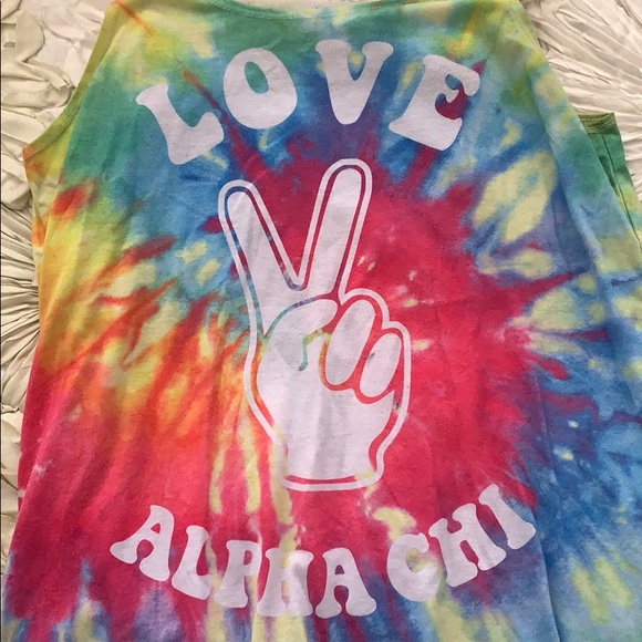 Alpha Chi Omega tie dye tank top - Picture 2 of 4